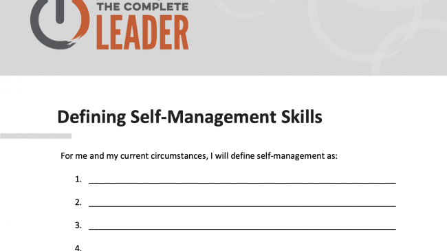 defining self-management skills